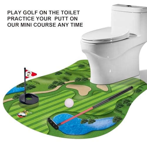 Toilet Golf, Toilet Golf Game Mini Golf - Gag Gifts for Men - Funny Dad Gifts, Funny Gifts for Men Boyfriend Brother, White Elephant Gifts for Adults