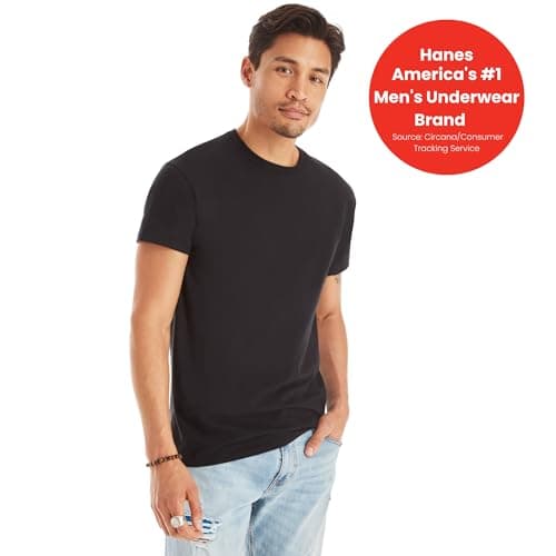 Hanes Packs, Stay-Tucked Soft Cotton, Best Undershirts for Men, White/Black/Asstd Multipacks