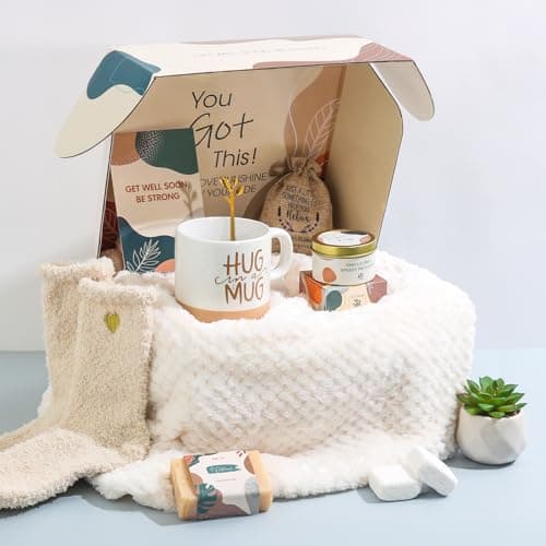 Get Well Gifts for Women Feel Better Gifts Baskets for Women After Surgery Cancer Care Gifts for Friend Sick Chemo Care Package Encouraging Pamper Comfort Wellness Box For Her