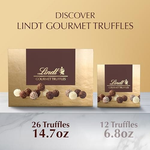 Lindt Gourmet Chocolate Truffles Gift Box, Assorted Chocolate Candy for Mother's Day Gifts, 26 Count, 14.7 oz. Box