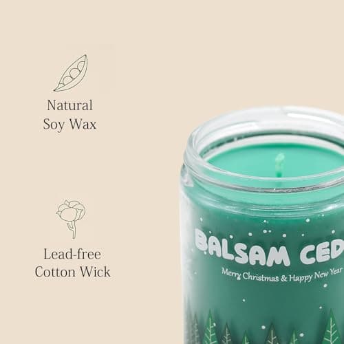 Christmas Candles - Christmas Gifts for Women & Men, 4 Pack Natural Soy Wax with Holiday Scents, Perfect for Christmas, New Year, and Winter Décor