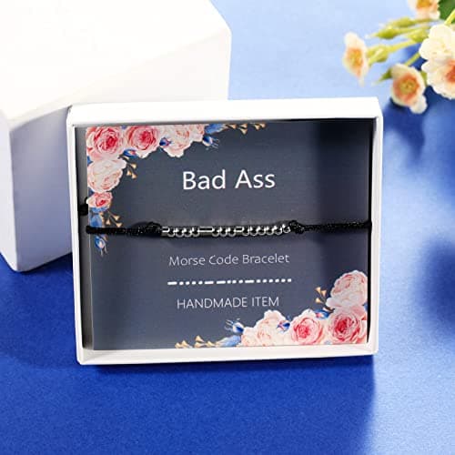 ASELFAD Morse Code Bracelets for Women, Funny Birthday Gifts, Best Friend Friendship Gifts