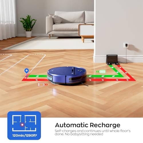 Robot Vacuum and Mop Combo, 2-in-1 Mopping Robot Vacuum Cleaner with 2300Pa Suction, 2.87'' Slim Design, Wi-Fi/App/Voice Control, 3D Obstacle Avoidance&Self-Charging for Hard Floors, Carpets, Pet Hair