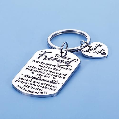 Gift for Best Friend Women Men Friendship Gift for Him Her Christmas Birthday Graduation Gifts for Friends Sentimental To My Friend Keychain Thank You Gifts Bestie