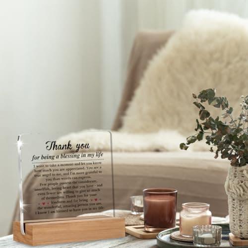 Thank You Gifts for Women Men Friends Besties, Special Appreciation Gifts, Thank You for Being A Blessing in My Life Home Office Decorative Signs Plaque for Desk