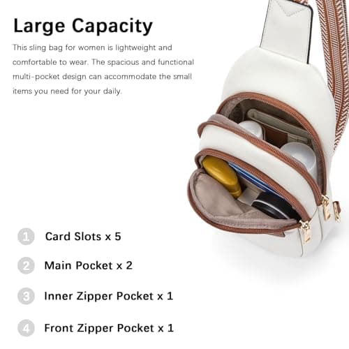 BOSTANTEN Small Sling Bag for Women Leather Crossbody Bags Fanny Pack Chest Bag for Travel
