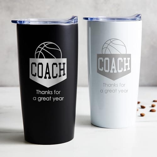 Lifetime Creations Engraved Basketball Coach Tumbler: Basketball Coach Thank You Gift Ideas, Appreciation Gift, Insulated Stainless Steel (Matte Black, 20 Ounce Travel Mug)