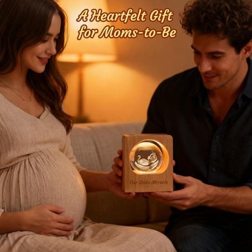 Personalized 3D Photo Crystal Ball, Memorial Gifts, Custom Engraved Picture Lamp with Wood Base, Color Changing Crystal Globe for Pets, Couples, Babies, Parents, Birthdays, Anniversaries(Circle)