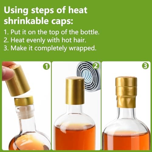 Glass Liquor Bottles with T-Top Caps and Heat Shrink Capsules, Empty Mini Vodka Bottles, Travel Shots Bottle for Wine, Alcohol, Whiskey, Beverages (3 oz 12 Pack)