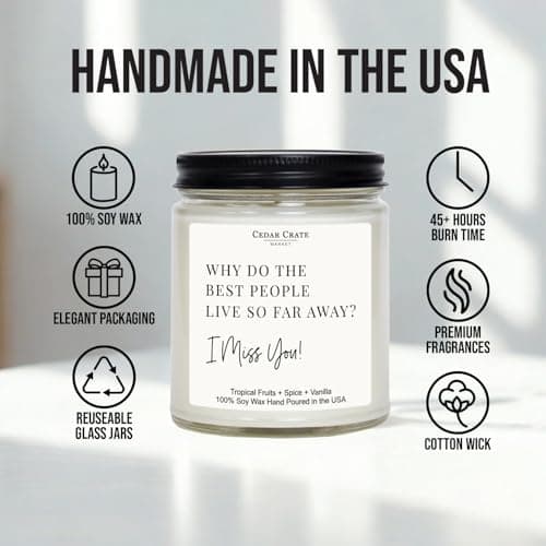 Best Friend- Gifts for Women, Men, Sister Gift, Best Friend Birthday Gifts for Women, Unique Bestie Presents, Funny Birthday Candles, Friendship, Friends, 100% Soy Wax Candles - Handmade in The USA