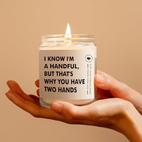 Anniversary Candle Gifts for Boyfriend, Husband, Him - Handmade Lavender Scented (7oz), Funny Birthday Valentines Day Christmas I Love You Gift for Him Boyfriend