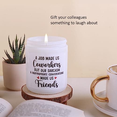 Soy Wax Lavender Candles - Retirement & Going Away Gifts for Women & Men, Funny & Farewell Gifts for Coworkers, Birthday Candles Included