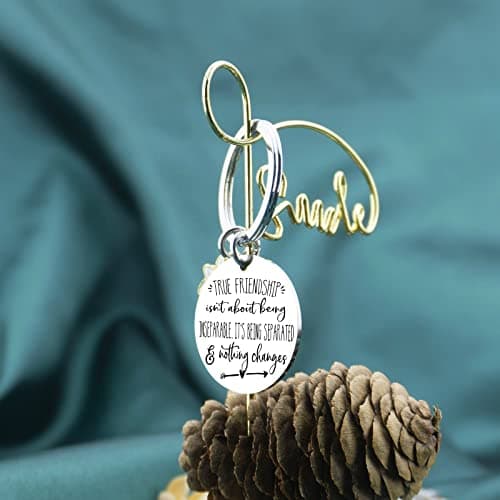 Best Friend Keychain Gifts For Women Sister Long Distance Friendship Gift Bestie Best Friend Birthday Gifts For Women Moving Away Gift For Teen Girls Anniversary Accessories Lily Flower