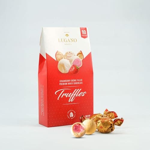 Lugano Premium Truffles Variety Pack of 5 - One Box of Each Flavor - Milk, White Cherry, White Strawberry, Dark Caramel, and Milk Chocolate Caramel