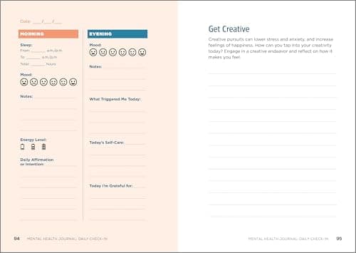 Mental Health Journal: Daily Check-In: 70 Days of Reflection Space to Track Your Moods, Intentions, and Well-Being