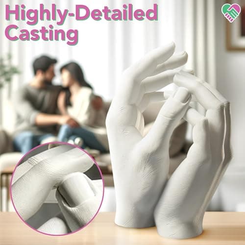 Luna Bean Hand Casting Kit – The Original Hand Mold Kit for Couples – Birthday Gifts, Bridal Shower, Wedding, Engagement Gifts for Her Him Anniversary for Men Women Wife Husband Boyfriend Girlfriend