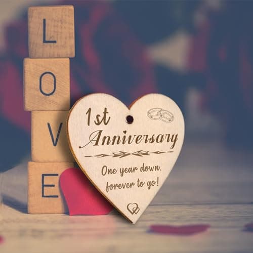 1 Year Anniversary Picture Frame Gifts, 1st Anniversary Frame for Her Him Girlfriend Boyfriend, Display Two 4x6 Inch