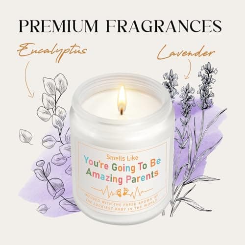 AceThrills Gender Reveal Gifts, New Parents Gift for Couples, Pregnancy Gifts for First Time New Mom Dad Gift - 7 Oz Lavender Scented Candle