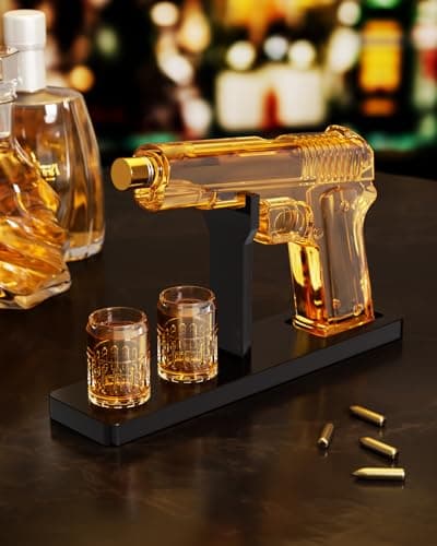 Gifts for Men Dad, Whiskey Decanter Set with 2 Glasses, Unique Gift for fathers day, Husband, Boyfriend, Brother, Anniversary Memorial Day Birthday Gift Ideas, Cool Drinking Accessories for Home Bar