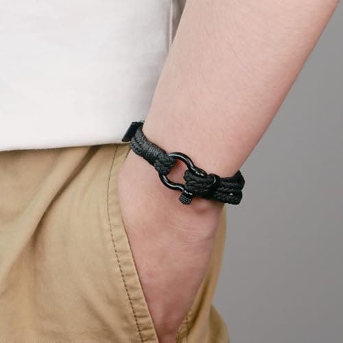 Sereney 9 10 11 12 13 15 16 18 21 30 40 50 60 Year Old Birthday Gifts for Him Boys, Handmade Triple Protection Bracelets as Adjustable National Boyfriend Day Bracelets for Boys Son Grandson Dad Man