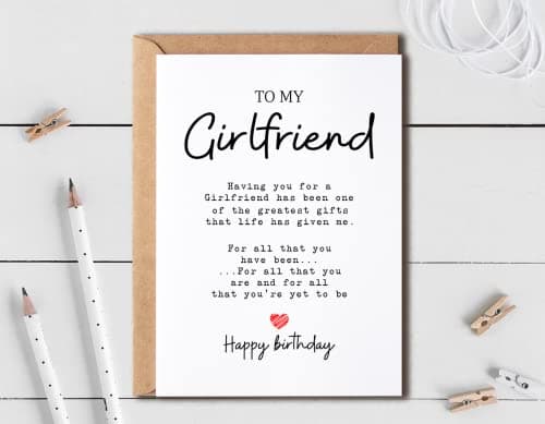 To My Girlfriend - Girlfriend Birthday Card - Girlfriend Is The Greatest Gifts In My Life - Birthday Card For Girlfriend - Gift For Girlfriend Card