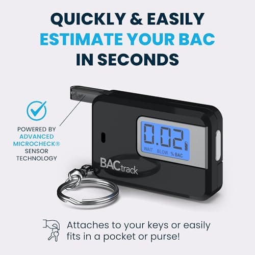 BACtrack Go Keychain Breathalyzer (Black) | Ultra-Portable Pocket Keyring Alcohol Tester for Personal Use