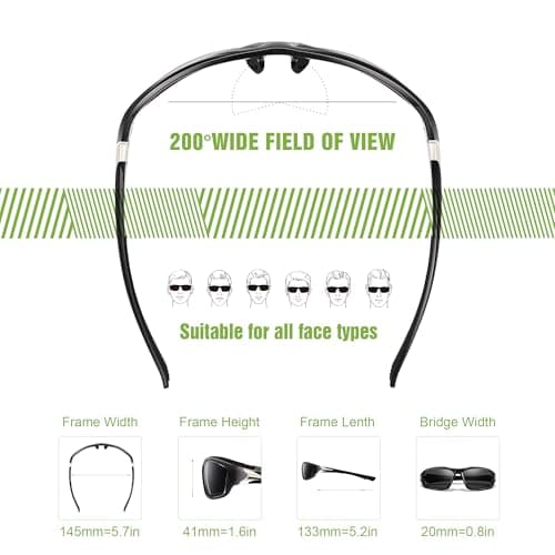 Foliful 3 Pack Polarized Sports Sunglasses for Men, Mens Sunglasses Wrap Around UV400 Protection for Cycling Fishing Driving