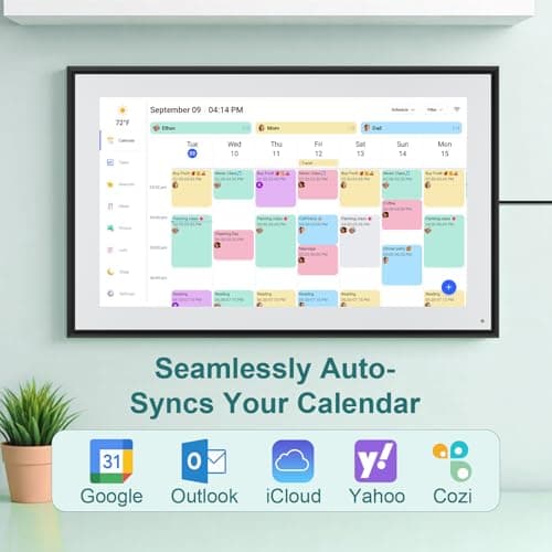 Canupdog 15.6 Inch Digital Calendar Wall Planner 2025-2026 – HD Touchscreen Smart Photo Display for Family Schedules, 32GB Electronic Calendar Chore Chart + To-do List, Christmas Gifts for Women Mom