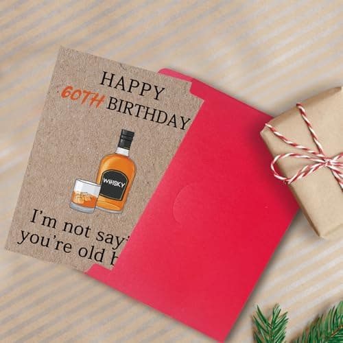 Funny 60th Birthday Cards Gifts for Women Men Her Him, 60 Year old Birthday Decorations for Dad Mom Husband Wife