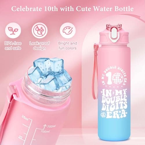 10 Year Old Girl Birthday Gift for 10 Years Old Girls Gifts Trendy Stuff 10th Birthday Gifts for Girls Ten Year Olds Girl Gift Double Digits Decorations Presents Set with Tumbler Bag Socks Bracelet
