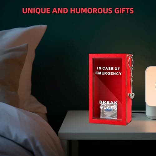 Funny Gift Emergency Box - Create Self Defined Idea Jar w/Hammer, Break in Case of Emergency Box - Desk Decor - Personalized Gag Gift for Friends Coworkers