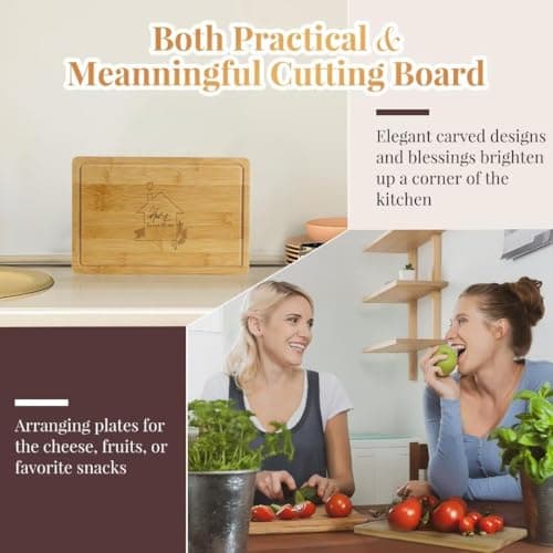 Synhonty New Home Gift Ideas Basket, 11 Pcs: Bamboo Serving Board, Wooden Decoration, Soy Candle, Towels & More - White