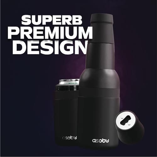 Asobu Frosty Beer Holder,2 Go Vacuum Insulated Double Walled Stainless Steel Beer Can and Bottle Cooler with Beer Opener, Bpa Free, Fits Standard 12oz, Ice Cold for Hours, Great Gift for Beer Lovers