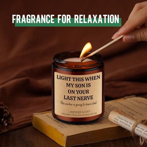 GSPY Scented Candle, Daughter in Law Gifts - Christmas, Birthday Gifts for Daughter in Law, Sons Girlfriend - DIL Present from Mother in Law - Funny Wedding, Bridal Shower Presents for Future New DIL