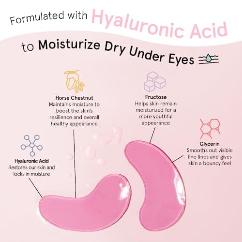 grace & stella Award Winning Under Eye Mask - Reduce Dark Circles, Puffy Eyes, Undereye Bags, Wrinkles - Gel Under Eye Patches - Gifts for Women Under 10 Dollars - Vegan Cruelty-Free (Pink, 6 Pairs)