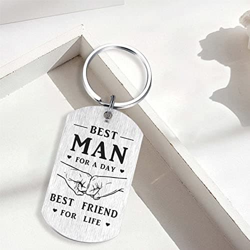 Alotozo Wedding Day Keychain - Bridal Shower Gifts for Bride Groom Groomsmen Bridesmaid Maid of Honor Father