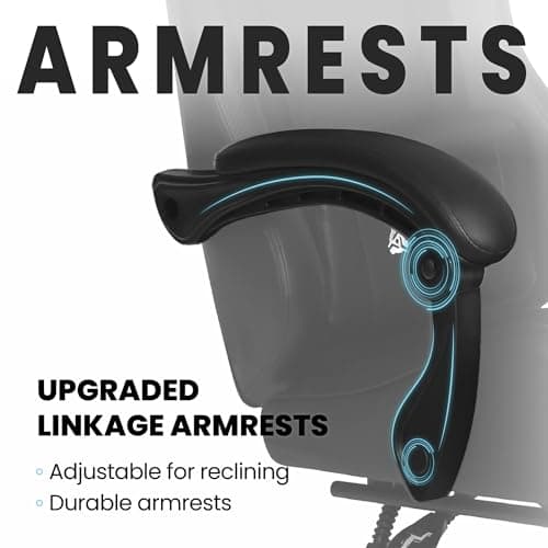 N-GEN GAMING Video Gaming Chair with Footrest Lumbar Support for Home Office High Back Recliner Height Adjustable Ergonomic Comfy Leather Computer Desk Chair (Black)