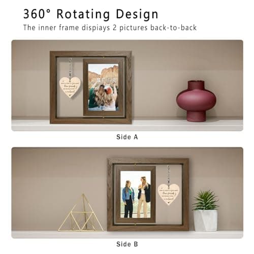 Side by Side or Miles Apart - Dear Friends Are Always Close to the Heart Best Friend Picture Frame Gifts for Long-Distance Friendships Gifts for Women, BFF, Bestfriend, Besties