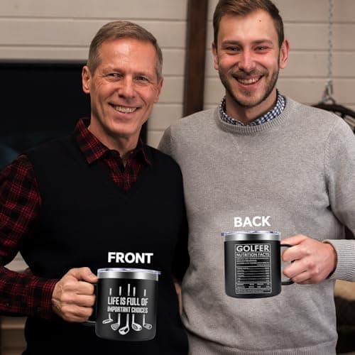 Fufendio Golf Gifts for Men, Women - Unique Mens Golf Gift for Christmas, Birthday - Cool Gifts for Golfers, Dad, Grandpa - Life Is Full of Important Choices, 14oz Golfer Coffee Mug