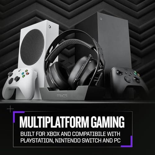 RIG 900 MAX HX Universal Dual Wireless Gaming Headset 2.4GHz/Bluetooth for Xbox, PlayStation, Nintendo Switch, PC, Android, iPhone - Charging Base - 60 Hours Battery - Dolby Atmos 3D Audio