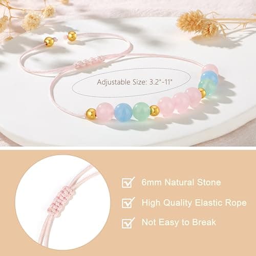 JoycuFF Gift For Friends, Women Friendship Gifts Idea, Bestie Daughter Mom Coworkers Birthday Gifts For Her, Mothers Day Christmas Healing Stone Beads Bracelet For Women