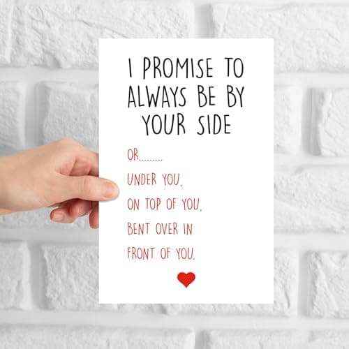 Funny Anniversary Card for Boyfriend Husband, I Promise to Always Be By Your Side Card, Hilarious Gift for First Second Third Year Anniversary (Top or Under)