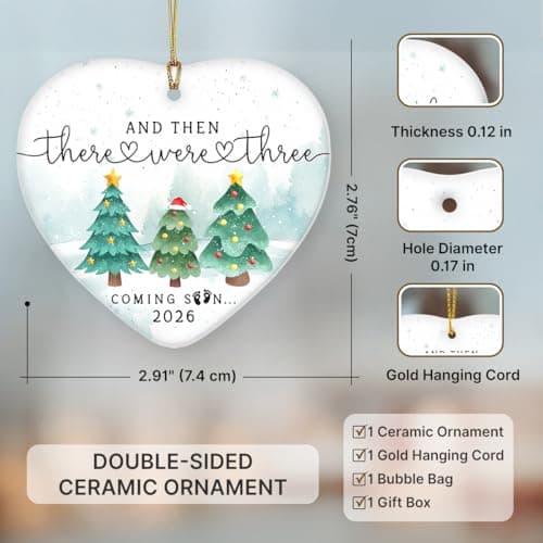 Pregnancy Ornament, Unique Pregnancy Gifts for Expecting 2026, Thoughtful Pregnant Ornaments for Mom Dad Wife Husband, Adorable Christmas Ornaments for Tree Decorations