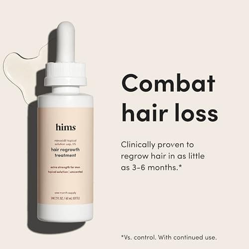 hims Extra Strength Hair Regrowth Treatment for Men with 5% Topical Minoxidil Solution for Hair Loss and Thinning Hair, Unscented, 2 Pack