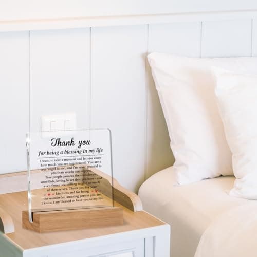 Thank You Gifts for Women Men Friends Besties, Special Appreciation Gifts, Thank You for Being A Blessing in My Life Home Office Decorative Signs Plaque for Desk