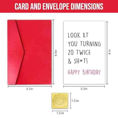 Funny 40th Birthday Card for Friend Sister Brother, Sassy Happy 40th Birthday Gift, Forty Year Old Card Gift (Look at You Turning 20 Twice)