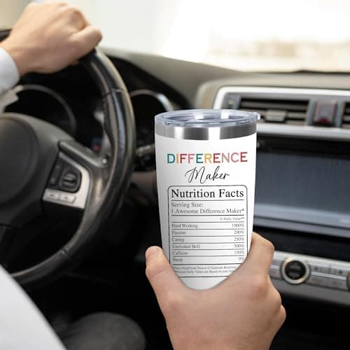 Christmas Appreciation Gifts for Coworkers - 20 oz Stainless Steel Insulated Tumbler - Birthday Inspirational Thank You Gifts for Women Teachers Coworkers Boss, Difference Maker Gift Ideas