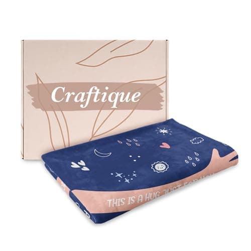 Craftique I Love You Gifts for Him Her - Soft Blanket with Love Hug - Long Distance Relationship Gifts, Anniversary/Birthday Gift for Boyfriend Girlfriend Friend