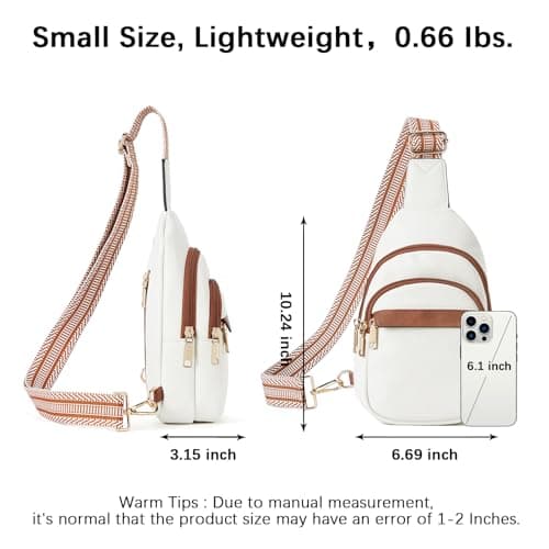 BOSTANTEN Small Sling Bag for Women Leather Crossbody Bags Fanny Pack Chest Bag for Travel