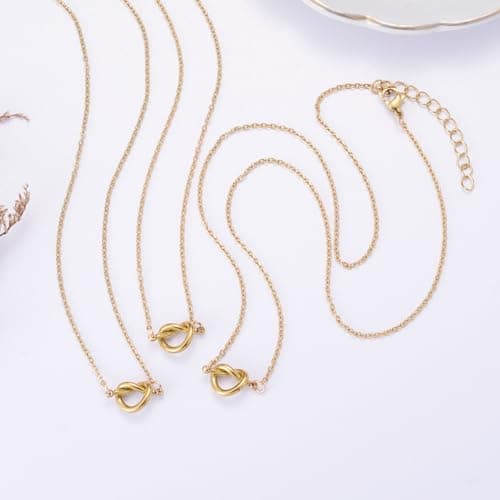 Ralukiia BFF Friendship Knot Infinity Necklace for 2 Best Friend Long Distance Birthday Jewelry Gifts for Her Women Bestie